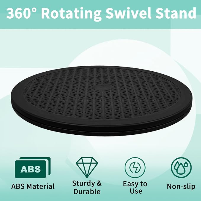 12 Inch Heavy Duty Rotating Swivel Stand, 360° Rotation with Steel Ball Bearings for Plants, Monitors, Crafts, Model Bases & TVs