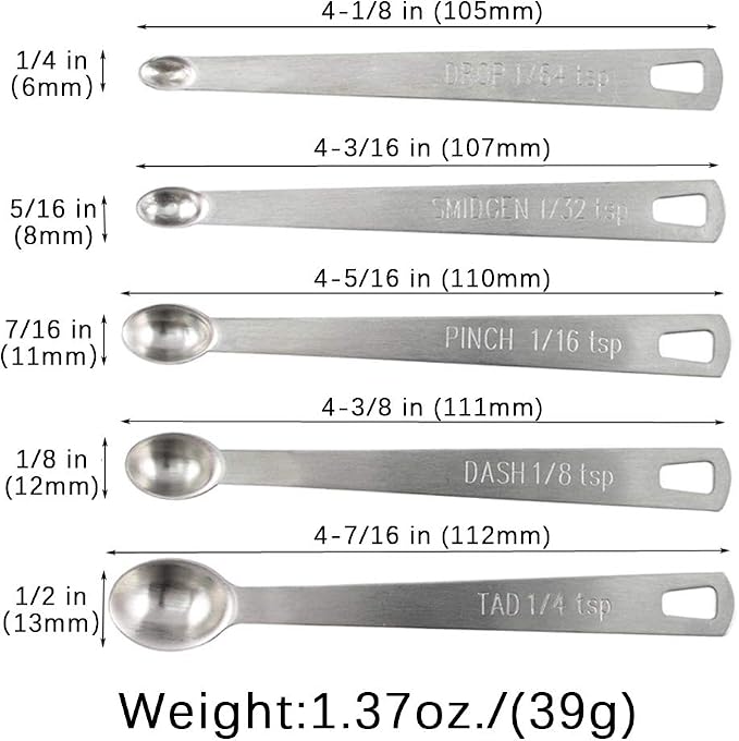2Pack Mini Measuring Spoon Set, Small Teaspoon for Tiny Measurement | Stainless Steel, ‌Rust-Free, Dishwasher-Safe, High Precision, Easy-Read Markings, Multi-Purpose, Lightweight & Durable