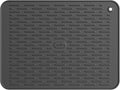 ME.FAN Silicone Dish Drying Mat for Kitchen Counter, Dish Drying Pad for Sink, Refrigerator or Drawer, Countertop Protection Pad M - 16''×12'' - Black