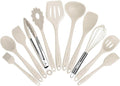 Kitchen Utensil Set - 11 Cooking Utensils - Colorful Silicone Kitchen Utensils - Nonstick Cookware with Spatula Set - Colored Best Kitchen Tools Kitchen Gadgets (Khaki)