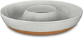 Mora Ceramic Chips and Dip Serving Tray: Large Divided Party Bowl Set for Chips & Salsa, Veggies & Dip, Fruit, Snacks, Entertaining, Hosting, etc. Minimalist Design for the Modern Hostess - Earl Grey