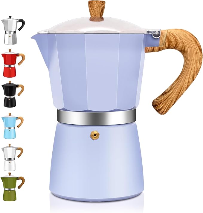 3 Cup Aluminum Espresso Stovetop Moka Pot Express Coffee Maker Percolator Italian Classic Mocha Coffee Machine for Italian and Cuban Cafe Brewing for Home & Camping 150ml 5oz