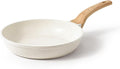 CAROTE 12 Inch Non Stick Frying Pan, Cream White Granite Skillet | Kitchen Healthy Non Toxic Stone Cookware, Induction Compatible, Dishwasher & Oven Safe, PFOA Free