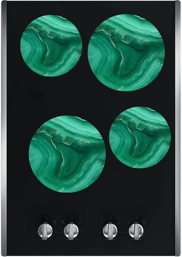 Kerixi Electric Stove Burner Covers Range Top For Expanding Counter Space Stovetop Decor (Green Marble)