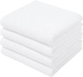 Homaxy 100% Cotton Waffle Weave Kitchen Dish Towels 4-Pack, White | 13 x 28 Inches, Ultra Soft Absorbent Dish Towels, Quick Drying Cleaning Towels
