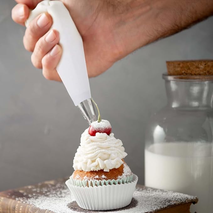 4 Pack Canvas Cloth Piping Bags Reusable Pastry Bags Fabric Icing Bags, Tipless Piping Bags for Baking, 12 inch Cake Piping Bags Cake Decorating Bags Icing Piping Bags (White)