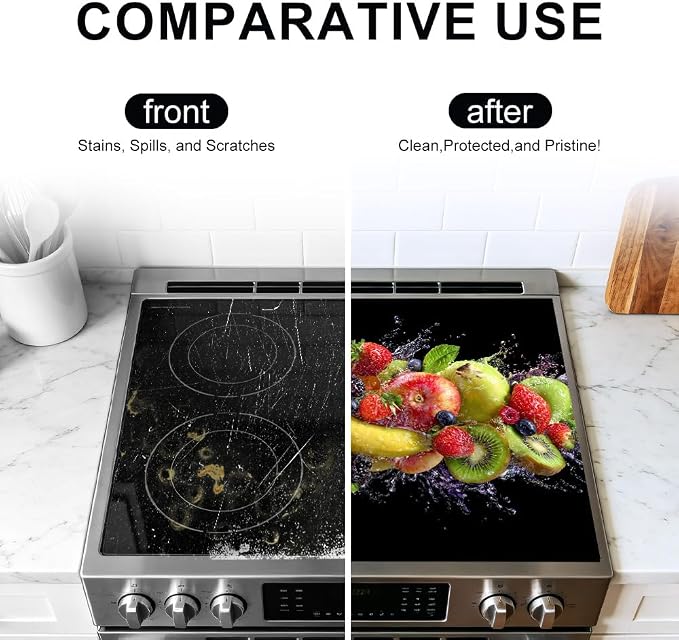 Mixed Fruit Splash Stove Top Cover 28.35x20.47in Colorful Kitchen | Mixed fruit splash stove top cover 28.35x20.47 in; colorful kitchen cooktop mat dishwasher safe machine washable year-round