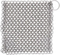 Cast Iron Scrubber 316 Stainless Steel Skillet Cleaner Chainmail Scrubber Chain Mail Scrub with Hanging Ring for Cast Iron Pre-Seasoned Pans (15 X 15cm)