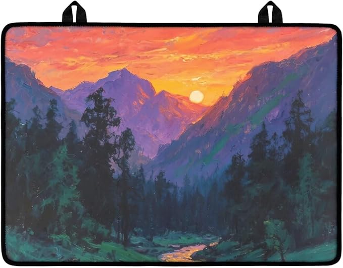 Hambergur Print Kitchen Stove Cover for Electric Stove Heat-Resistant Induction Stove Top Protector with Hanging Loop Countertop Mat National Cheeseburger Day Decor