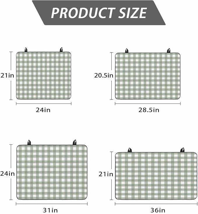 Stove Top Covers for Electric Stove 24x21 Inches, Sage Green Buffalo Plaid HeatResistant Glass Cooktop Protector, Country Green White Checker Modern Ceramic Stovetop Countertop Covers Mat, Oven Cover