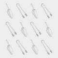 12 Pcs Plastic Ice Tongs and Scoops Mini Kitchen Tongs Utility and Kitchen Scoops Ice Shovel Scoop Ice Cube Buffet Scoop for Cocktail Whiskey Tea Party Candy Dessert Buffet