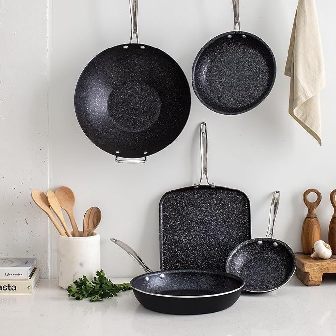 Nordic Ware Basalt Aluminum Saute Skillet, 8-Inch, Ceramic Coating