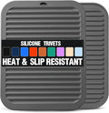 Silicone Trivets for Hot Pots and Pans - 2 Heat Resistant Pot Holders Silicone Trivet Mat Multipurpose Counter Pads (Dark Grey)