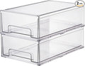 Clear Plastic Storage Drawer Organizer Bins, Perfect for Kitchen Organization or Pantry Organization and Storage, Fridge Drawer Organizer Bins, Pantry Storage and Organization Bins