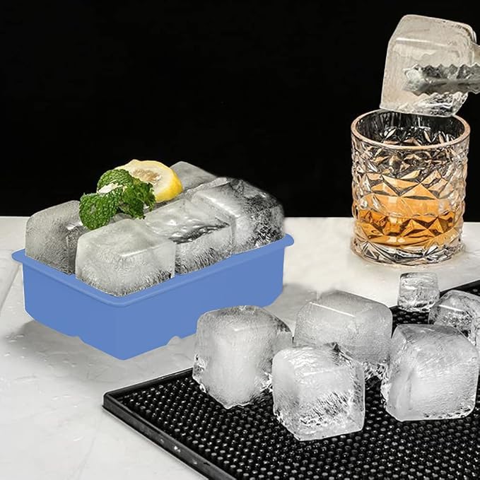 2 Pack Ice Cube Tray, 2" Sphere Ice Ball Mold with Lid & Large Square Maker | Perfect for Whiskey, Cocktails, Bourbon, and Homemade Drinks, Creating Slow-Melting Ice That Keeps Beverages Chilled Longer