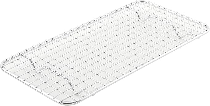 Winco Pan Grate, 5-Inch by 10 1/2-Inch,Chrome, Third Size | Foodservice, Great for Steam Tables, Buffets and Food Preparation