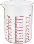 High Borosilicate Glass Measuring Cup-V-Shaped Spout，Glass Measuring Beaker for Kitchen or Restaurant, Easy to Read, 1000 ML (32 Oz, 4Cup)