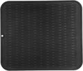 MicoYang Silicone Dish Drying Mat for Multiple Usage,Easy clean,Eco-friendly,Heat-resistant Silicone Mat for Kitchen Counter or Sink,Refrigerator or Drawer Liner Black XL 18 inches x 16 inches