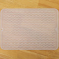 MicoYang Silicone Dish Drying Mat — Quick-Dry Ridges Counter & Sink Pad, Heat-Resistant Trivet to 450°F, Non-Slip & Dishwasher Safe, Roll-Up Storage, 18 Colors & 9 Sizes (Translucent, 16"×12")