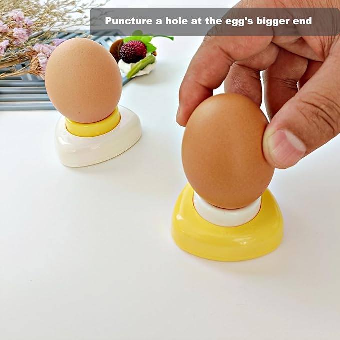Magenetic Egg Piercer Tool for Raw Eggs to Get Good Hard Boiled Eggs, Egg Poker Pricker with Safety Lock Egg Pin, Easy Egg Peeler By Punching Hole at Bigger End of the Egg Before Boiling
