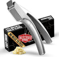Gourmet Easy Lifetime Replacement Garlic Press, No Need to Peel, Fine Mince | Detachable Design for Easy Cleaning, Ergonomic Handle for Effortless Press, Stainless Steel Rust-Resistant, Dishwasher Safe