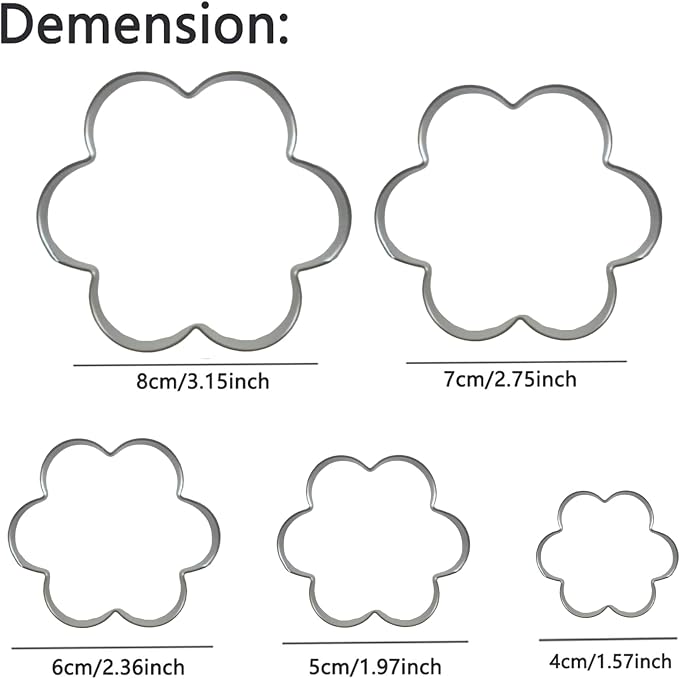 Flower Cookie Cutter, Pack of 5…
