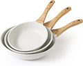 SENSARTE Ceramic Nonstick Frying Pan Skillets, White (8+9.5+11 Inch) | Healthy ceramic nontoxic coating, PTFE & PFAS free. Compatible with all stoves including induction cooktops. Easy to clean.