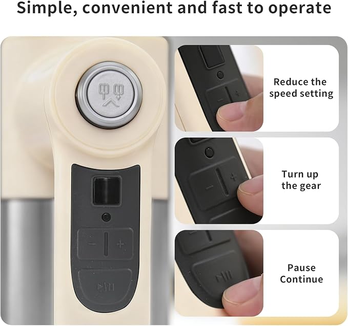 7-Speed Cordless Hand Mixer for Baking - Electric Handheld Mixer with 6 Stainless Steel Attachments, Turbo Boost, Digital Display, Lightweight Cake Mixer for Eggs, Cream, Cookie Dough (Yellow)