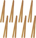 7 Inch Bamboo Kitchen Utensil Tongs for Toast, Kimchi, 8 Pcs