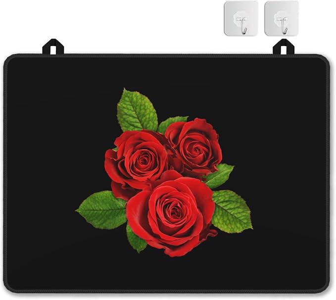 Vintage Rose Stove Top Cover for Electric Stove,Heat Resistant Glass Cooktop Cover,Multipurpose Stove/Counter/Washer Top Protector, Dishwasher Safe Rubber (28x 20)