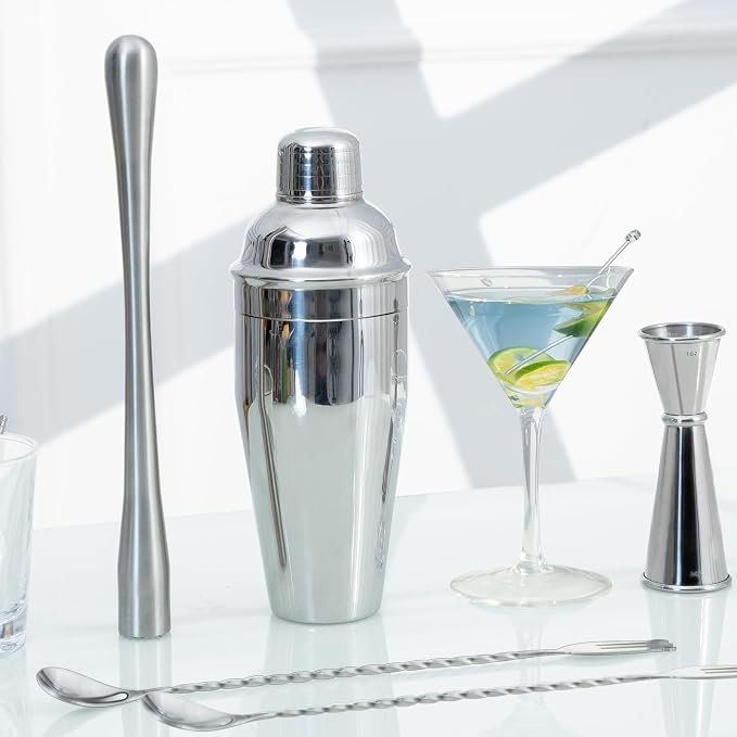 Bar Spoon Cocktail Mixing Stirrers,2Pcs,12” with Trident Fork,Silver | 18/8 Stainless Steel, Double Ended Design, Long Drink Spoons, Trident Fork, for Stirring Coffee & Cocktails