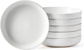 famiware Milkyway 33 oz Pasta Bowls Set of 6, White | Scratch-Resistant Stoneware Salad Bowls, Stackable, Dishwasher & Microwave Safe, Lead-Fre
