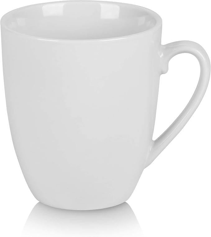 10 Strawberry Street Catering Ceramic 12 oz Coffee Mugs, Round, Set of 12, White - Coffee Cups for Coffee, Tea, Latte and Hot Beverages for Everyday Use, Microwave and Dishwasher Safe