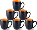 GBhome 16 oz Coffee Mugs Set of 6, Ceramic Coffee Cups- Orange