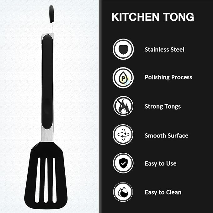 7 Inch Mini Silicone Serving Tongs with Silicone Tips Set of 2 | Stainless Steel Handle, Non-Scratch, Heat Resistant