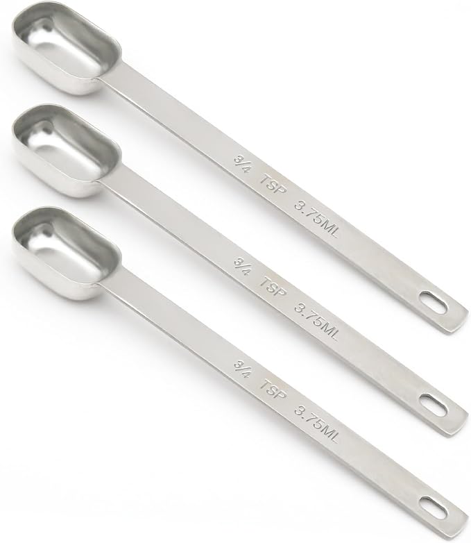 5PCS 3/4TSP(3.75ML) Measuring Spoon, Stainless Steel Long Handle Teaspoons | High Precision, Food-Grade Stainless Steel, ‌Rust-Free, Dishwasher-Safe, Easy-Read Markings, Multi-Purpose, Sturdy & Durable