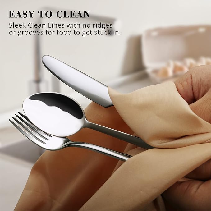 Silverware Set for 12, 60 Piece 18/10 Stainless Steel Flatware Utensils Cutlery Set, Mirror Polished, Dishwasher Safe, Knife Fork Spoon for Home Restaurant Wedding Housewarming