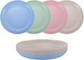 7 Inches Small Unbreakable Wheat Straw Plates - Reusable Plate Sets of 4 - Dishwasher & Microwave Safe - Perfect for Dinner Dishes - Healthy, BPA Free & Eco-Friendly (7 Inches)