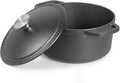 Commercial Chef 3.4-Qt. Dutch Oven with Lid, Cast Iron, CHCI340 | Pre-seasoned, Integrated Handles, Works on All Cooktops Including Induction, Outdoor Cookware for Campfires or Grills