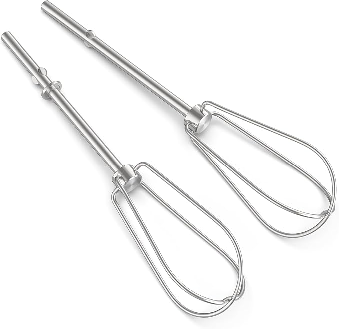 Hand Mixer Beaters for KitchenAid, Fits W10490648 KHM2B, 2 Pack | Stainless steel turbo beaters, fits KitchenAid KHM2B KHM3 KHM5 KHM7 KHM9 series hand mixers, replaces W10240913 AP5644233