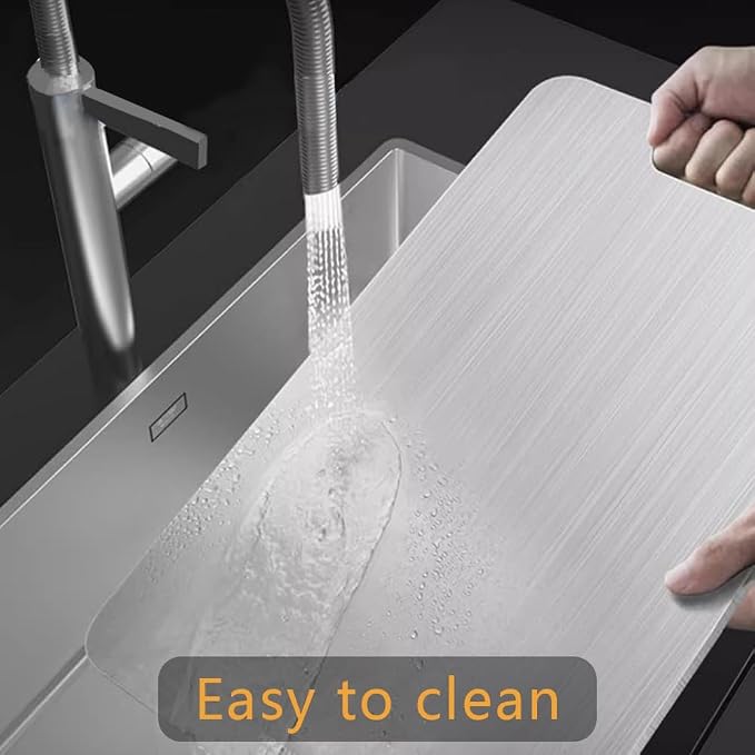 Titanium Cutting Board, 17.6X12 IN Pure Titanium Cutting Boards for Kitchen, Cutting Boards Non Toxic, Double-Sided Food-Grade, Easy to Clean, Dishwasher Safe, for Meats, Fruits and Vegetables