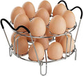 Stackable Egg Steamer Rack for Instant Pot 6Qt & 8Qt, 18 Egg Holder | Durable 304 Stainless Steel Construction, Heat-Resistant Handle, Steaming & Cooling Rack