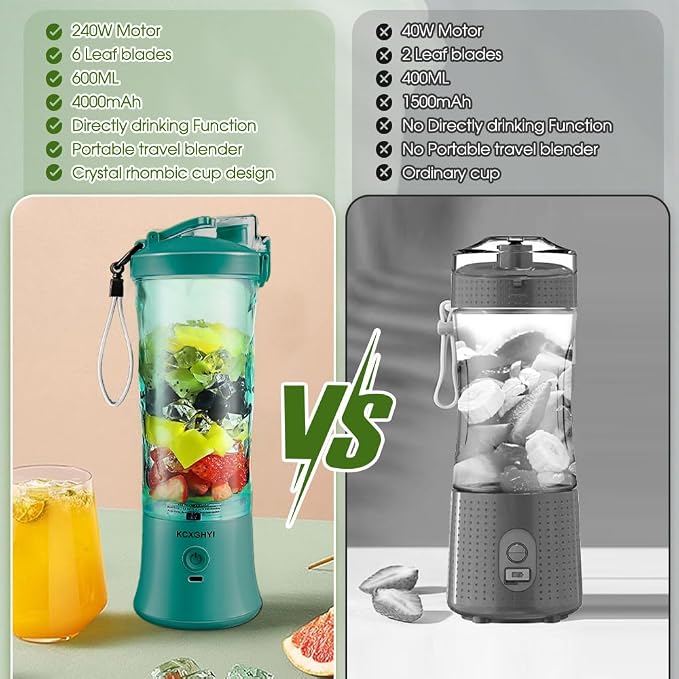 Portable Blender for Smoothies, Freshly Squeezed Juices, Milk shakes and Baby food, 20 oz BPA Free, Suitable for Outdoor Sports, Family, Travel.((green))
