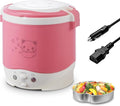 OSBA 12V Rice Cooker for Car 1L Mini Rice Cooker with Steamer, Pink | 2Cup Portable Travel Rice Cooker for 1-2 People, Cooking Heating & Auto Keeping Warm Function, Used as an Electric Lunch Box
