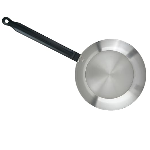 Winco 10 3/8" Carbon Steel Fry Pan French | Heavy-duty, Great for Sauteing, Searing and Frying
