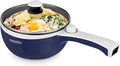 Dezin Electric Pot, 1.5L Non-Stick Portable Hot Pot Electric Upgraded, 700W | Dual Power, Electric Pot for Cooking Steak, Egg, Oatmeal, Mini Ramen Cooker for Dorm, Travel, Camping, RV, Office, Navy Pan