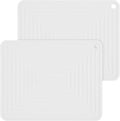 Trivets for Hot Dishes, Trivet Hot Pads for Kitchen, Silicone Trivets for Pots and Pans, Silicone Pot Holders, Trivet for Quartz Countertops, Heat Resistant Mats Set 2 White