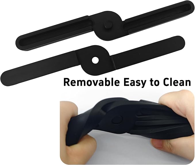 3PCS Foldable Silicone Trivet Set, Expandable Hot Pads for Kitchen, Heat Resistant Pot Holders, Non-Slip Table Protector Mat for Hot Dishes, Pots(Black)