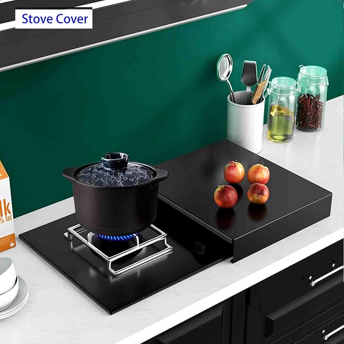 HJJKKH Gas Stove Top Cover, Stove Burner Covers, Stainless Steel Stovetop Noodle Board for Cooktop RV Sink Electric Stove L14.6" x W21.3" x H2.76" Kitchen Stove Rack,Cooker Top Bracket