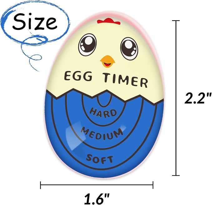 Lasubst Egg Timer for Boiling Eggs that Changes Color When Done, 2 Blue